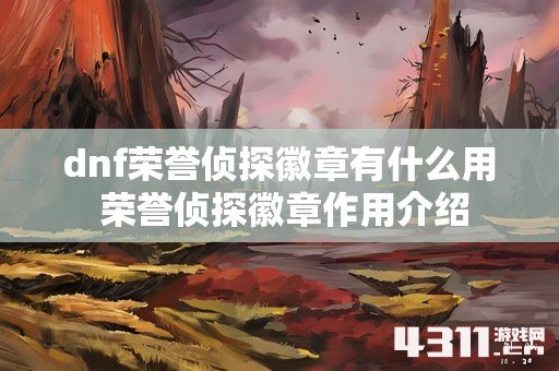 dnf荣誉侦探徽章有什么用 荣誉侦探徽章作用介绍